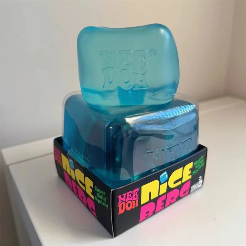 Needoh Giant Cube Sensory Toys, Transparent Maltose Filler, Soft Slow Rebound, Stress Reliever
