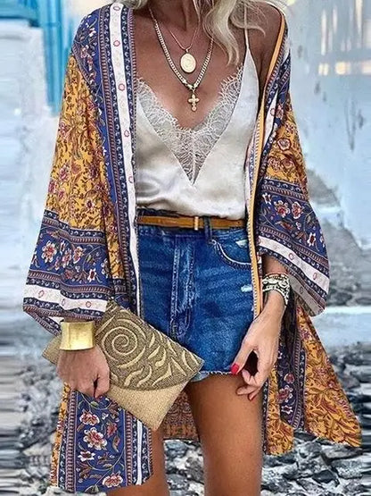 Women's Boho Blouse Cardigan Top, Casual Cover-Up in 12 designs