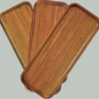 Solid Wood Food Tray Round Rectangle, Snack, Fruit,  Bread Board