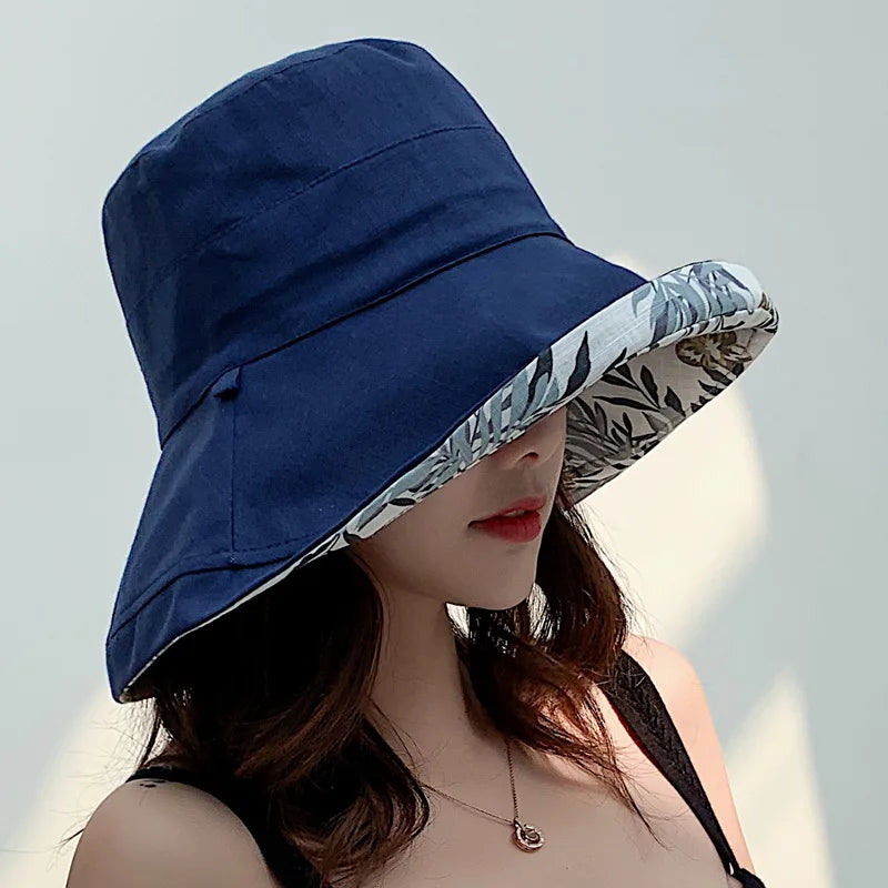Reversible Bucket Hats, Several colors and designs, Large Brim for UV Sun Protection