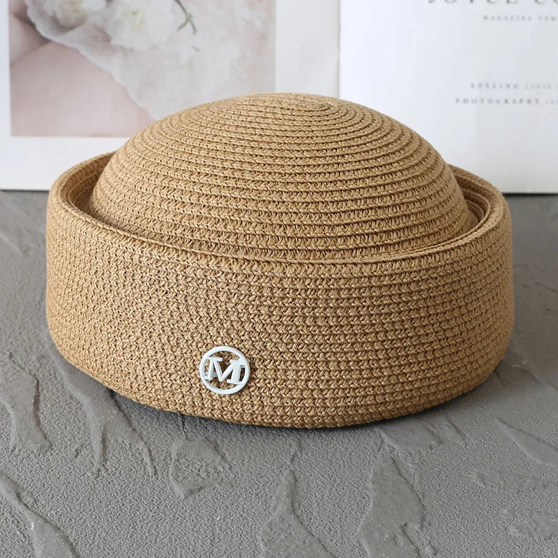 Straw Pillbox Hat  in 4 colors