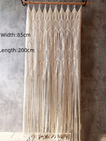 Hand-woven Macrame Cotton Tapestry Curtain, Wall Hanging Art Tapestry, Boho Decoration, Bohemian Wedding Backdrop Tapestry