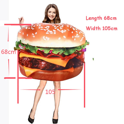 Funny Food Cosplay Halloween Costumes: Pizza, Burger, French Fries, Hot Dog