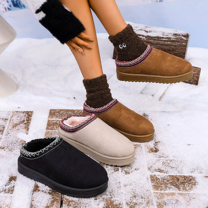 Warm, Thick Cashmere Soles Without Heels, Half Slipper Sizes 9 to 11