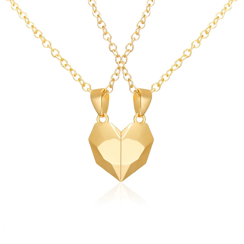 Electrocardiogram Magnetic Friend Heart Pendant One for You and One For Your Friend