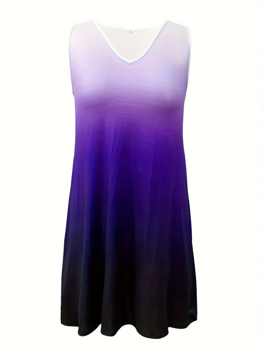 Sizes to 5XL  Tank Top Dress or Long Top for Leggings, Beautiful Gradient Colors
