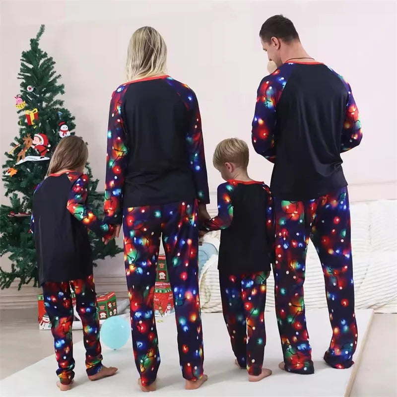 Matching Christmas Family Pajamas Adults Kids Loose Sleepwear Baby Romper