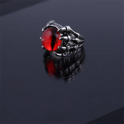 Retro Gothic Unisex Punk Rings, Evil Eye in Dragon Claw. 5 colors