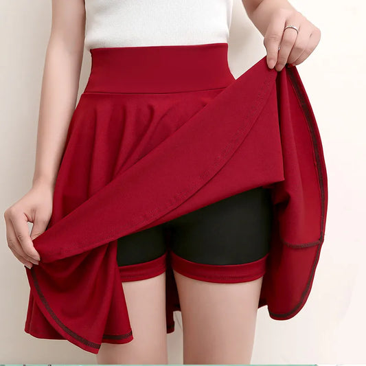 Sizes to 4XL Flared Skirt, Shorts Underneath, 9 Colors of Skorts