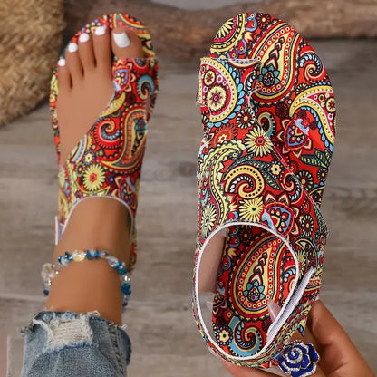 Comfortable flat Boho Romanesque Shoes , Easy attach velcro
