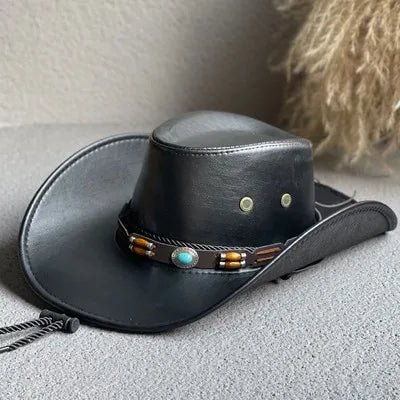 Faux Leather Western Cowboy Hats For Men and Women