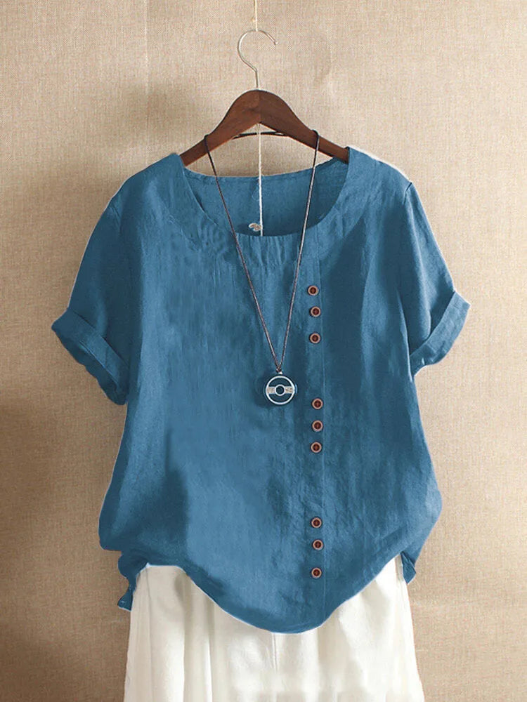 Sizes to 5XL Cotton Linen Vintage T-shirt Casual Loose Long Shirts with rolled sleeves.