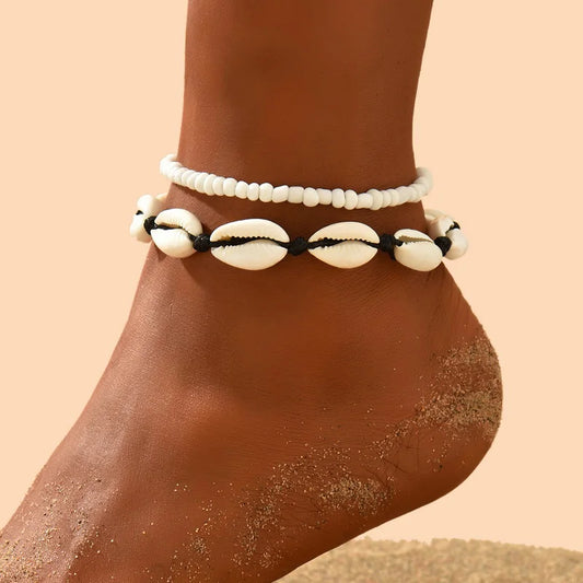 Bohemian Sea Woven Ankle Bracelet Conch Bracelet