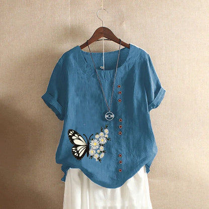 Sizes to 5XL Cotton Linen Vintage T-shirt Casual Loose Long Shirts with rolled sleeves.