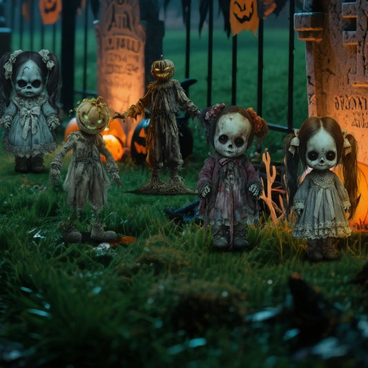 Halloween Thriller Plugin Courtyard Ornaments on Stakes. Each is approx 7 by 6 inches