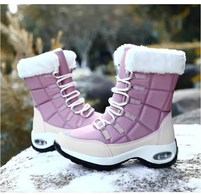 Thicken non-slip warm snow boots, large sizes, cold-resistant, high-top cotton lining