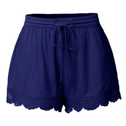 Plus Size to 5XL Ladies’ Casual Versatile Drawstring, Lace hem ,drawstring elastic waist