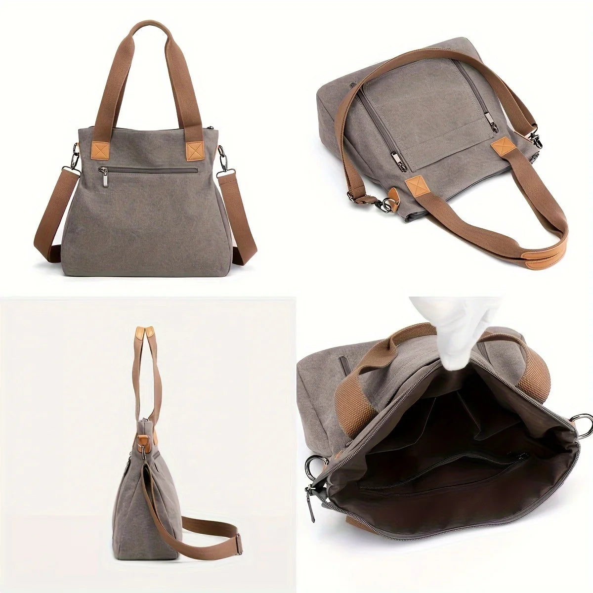 Versatile Handbag Large Capacity Canvas Casual Shoulder Crossbody Bag