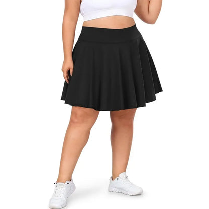 Sizes to 5XL  Pocketed Short Stretchy Knit Skirt, Shorts under Skirt