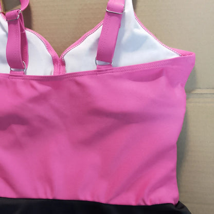 8 Colors to 2XL  in this Tummy Control One Piece Swim Dress