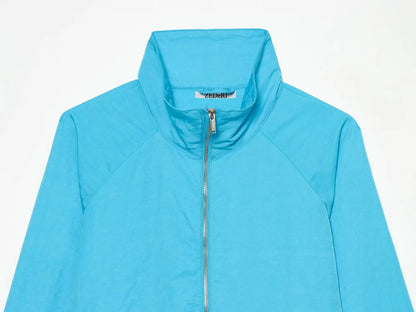 Standing Collar Long Sleeve Pocket Zipper Multifunctional Everyday Lightweight Jacket