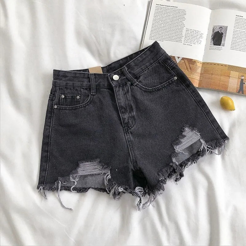 Denim Jean Shorts High Waisted Wide Leg Shorts