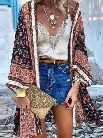 Women's Boho Blouse Cardigan Top, Casual Cover-Up in 12 designs