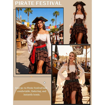 Gothic Pirate Halloween Costume.  Add hair dressing and boots and you have an Ale House Wench, for sure.