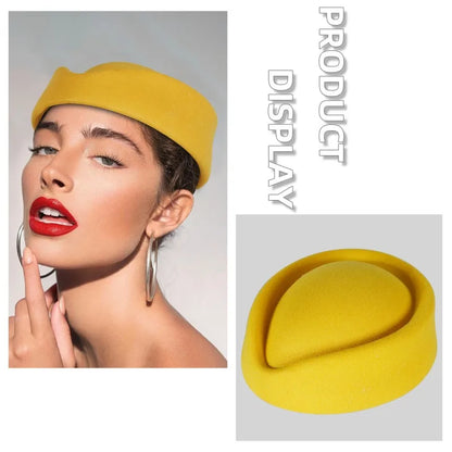 British Stewardess Beret, Exquisite Top Hat, Hepburn Style, High-end Beret,