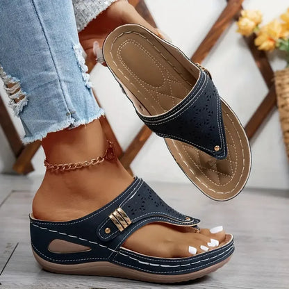 Summer Wedge Sandals Open Toe Flip Flop Fashion, Casual Slip on Platform Sandals, Slides
