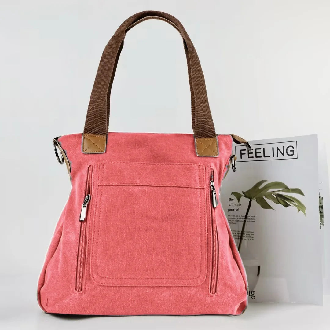 Versatile Handbag Large Capacity Canvas Casual Shoulder Crossbody Bag