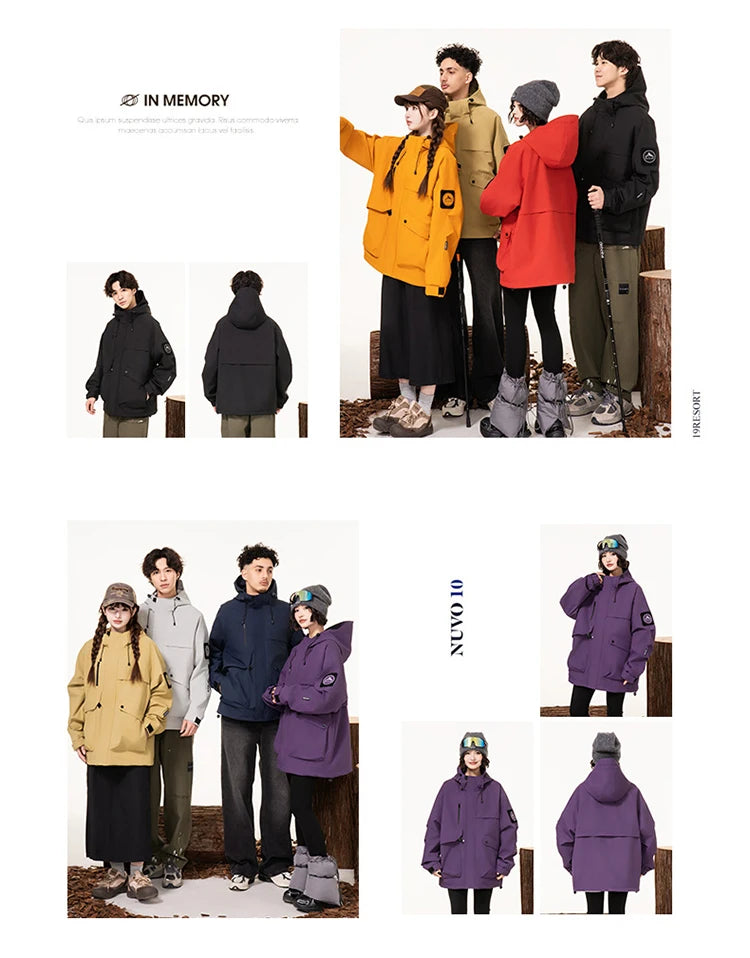 Lightweight, Wind and Waterproof Hooded Jacket. Velcro Banded Sleeves, 9 Colors