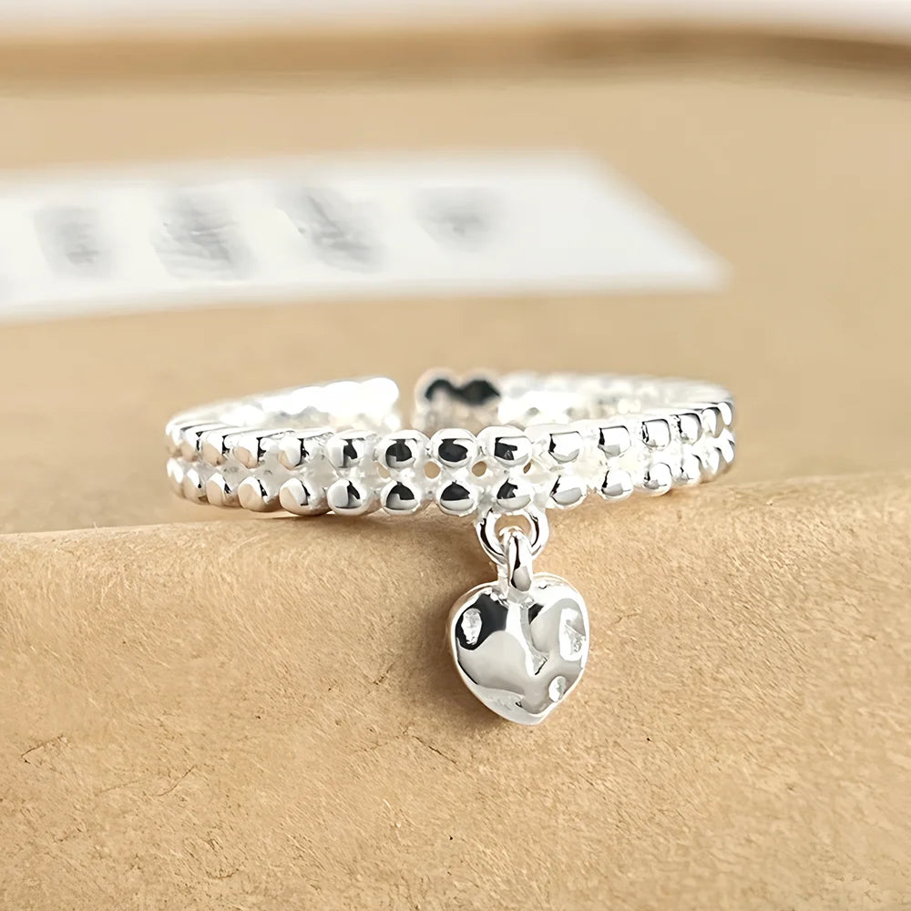 Sterling Silver Rings INS Fashion Vintage Hollow Lines  Adjustable  Jewelry