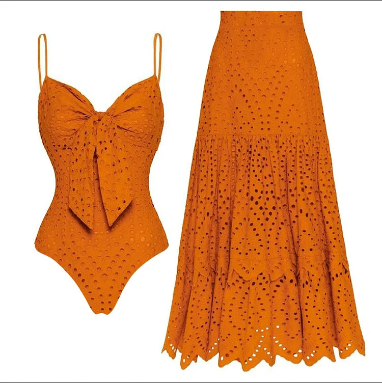 One Piece Swimsuit and Skirt Women's Beachwear or Casualwear