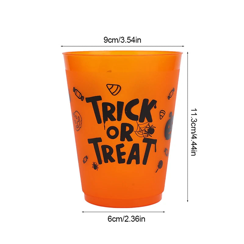 24Pcs Halloween Drinking Cups, Boo, Skeleton, Happy Halloween, Trick or Treat, and more for a Colorfully Spooky Halloween Party