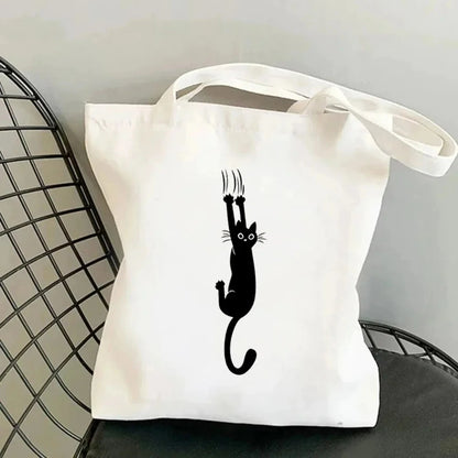 Life Is Better with Cats Canvas Tote Bag, Handbag. USE THIS AS THE GIFT OR TO HOLD THE GIFT---WHY USE PAPER?