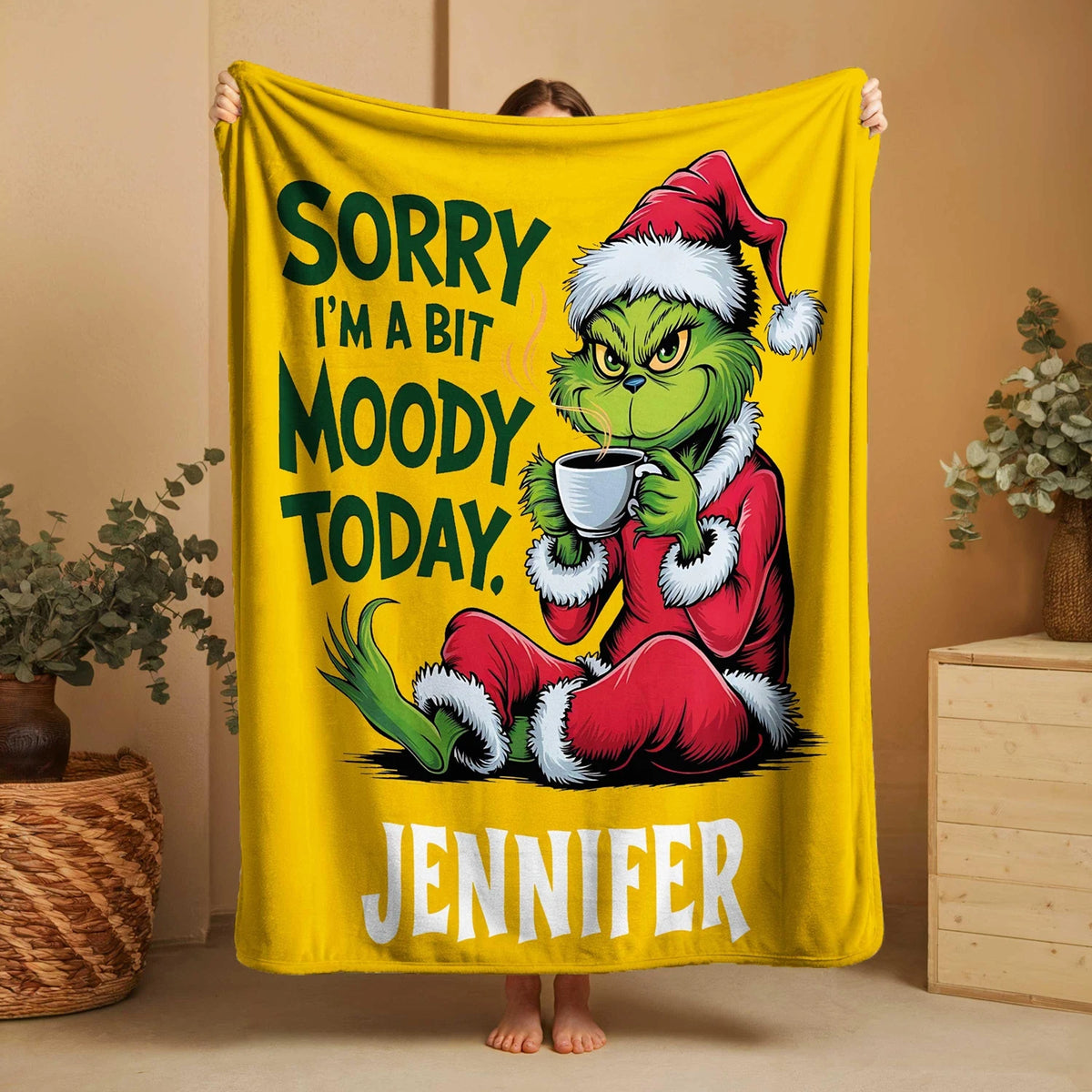 Personalized Custom Name Christmas Blanket, Super Soft Cozy Sofa Blanket. 10 Prints in 3 sizes
