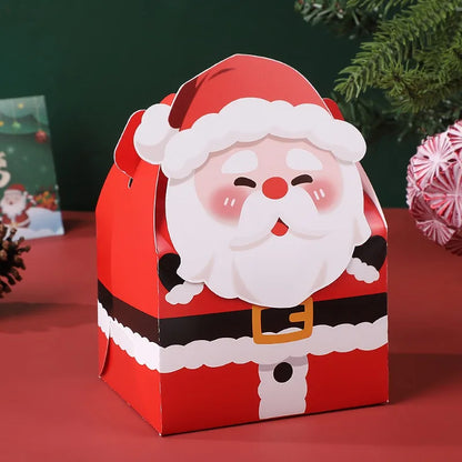 Christmas Square Cardstock Gift Bags, Sturdy Reusable