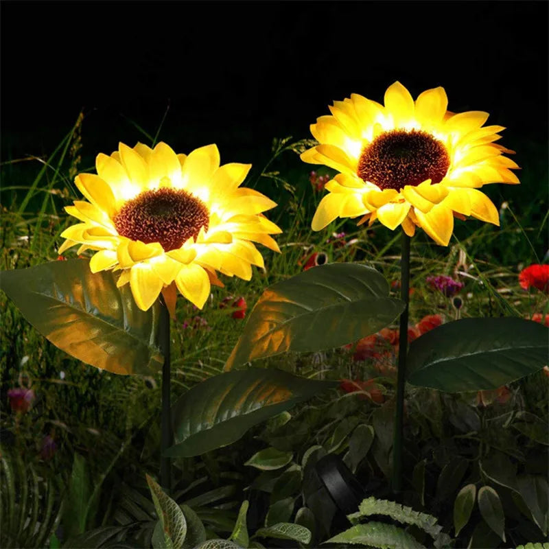 3 Heads 1 Head Solar Simulation Sunflower LED Lights, Garden, Lawn Night Lights, Landscape Lamp