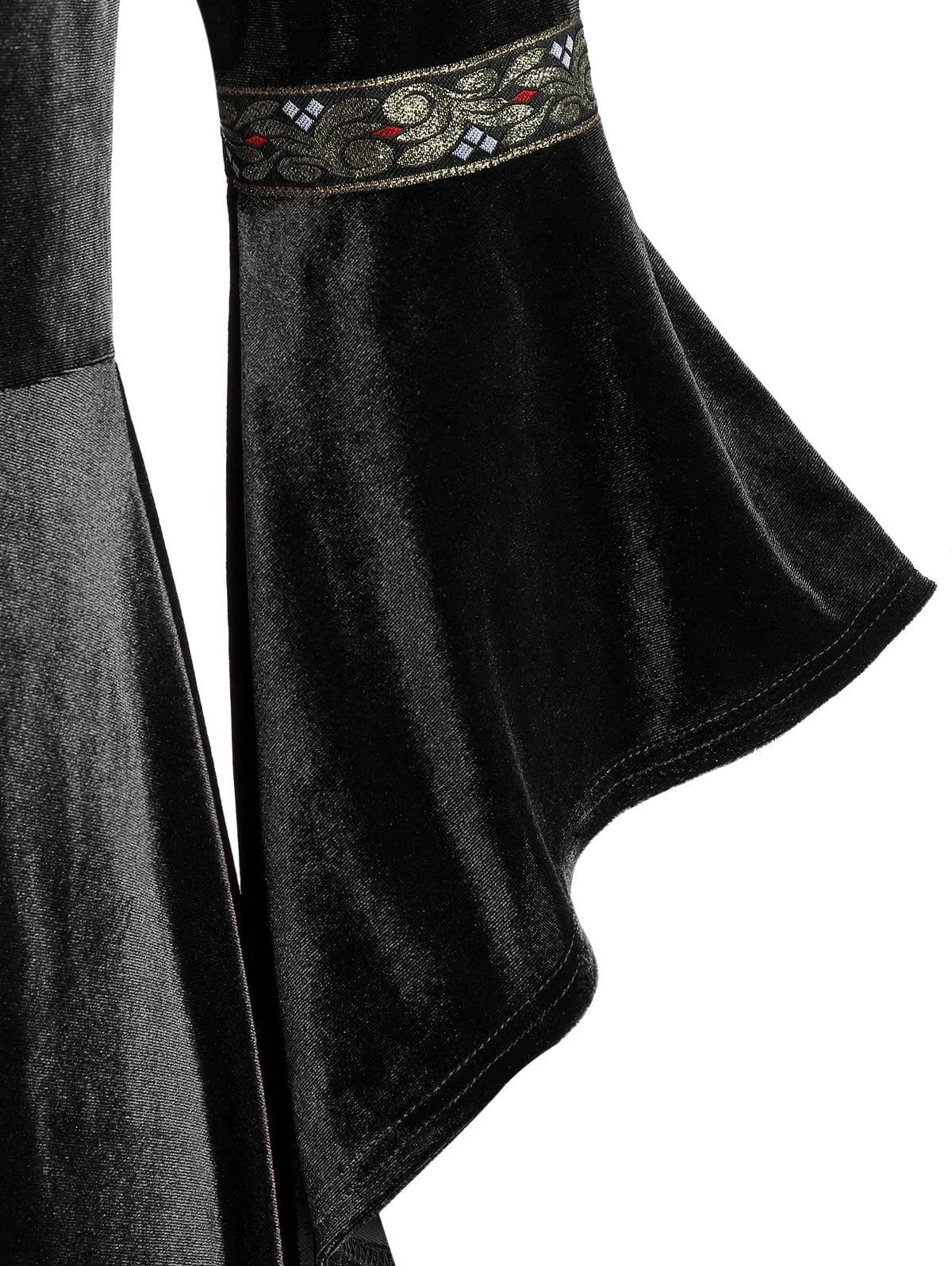 Halloween Long Sleeve Medieval Witch Victorian Gothic Bandage Dress