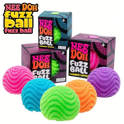 NeeDoh Fuzz Ball Wonder Waves Sensory Toy, Textured Sensory Stress Relief, Fidget Ball for Children and Adults