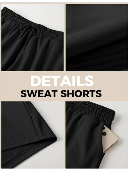 Summer Rainbow Print Shorts, Elastic Waistband with drawstring, Pockets, Sweat-Wicking and Breathable