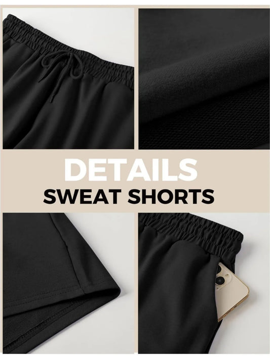Summer Rainbow Print Shorts, Elastic Waistband with drawstring, Pockets, Sweat-Wicking and Breathable