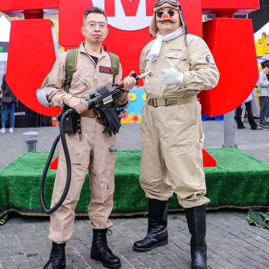 Ghostbusters Costumes Themed Cosplay Jumpsuit with Bag, Ideal Children and Adult Full Set Costumes