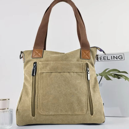 Versatile Handbag Large Capacity Canvas Casual Shoulder Crossbody Bag