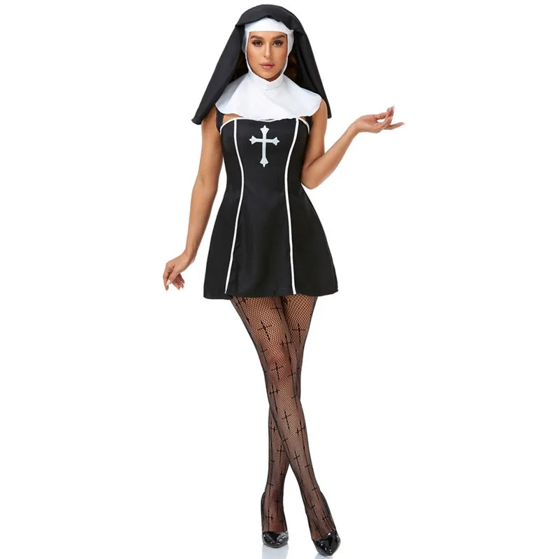 Medieval Cosplay Priest and Sexy Nun  Costume