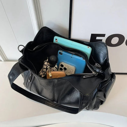 Soft Interior Compartment Shoulder Bag With Zipper Handbags in 3 colors