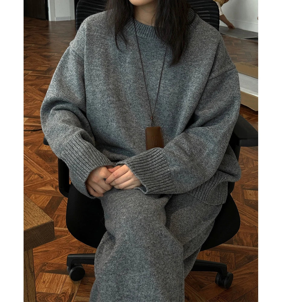 Sweater Suits, High Quality, 50% Wool Pullover With Knitted Pants