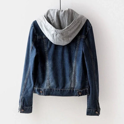 Light or Dark Blue Denim Jacket with Seatsuit Hood