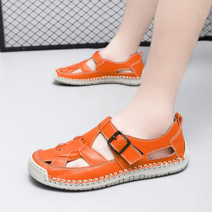 Breathable Romanesque Faux Leather Sandals in various colors